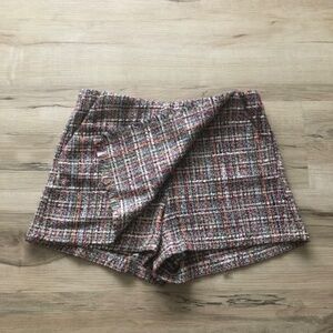 Zara Multicolor Tweed Women Shorts